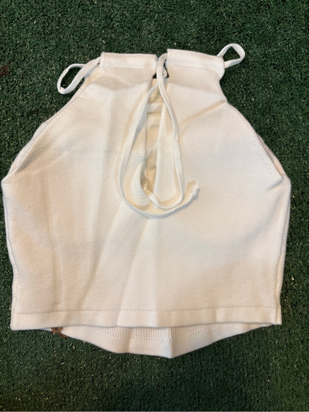 Miu Miu White Girls' Crystal Logo Halter Top SIZE M - Picture 2 of 4